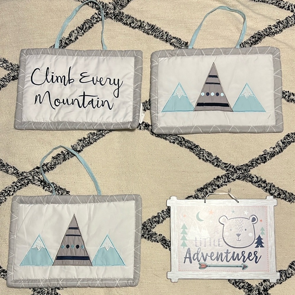 Mountain and Bear Wall Art Set Little Adventurer Climb Every Mountain